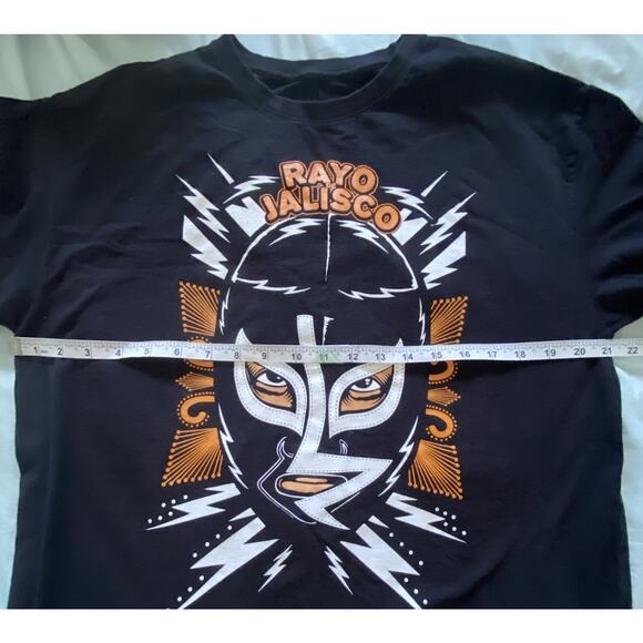 Rayo Jalisco Lucha Libre Mexican Wrestler Black Tee 42"Chest Shirt Size L, 27"L - Picture 4 of 5